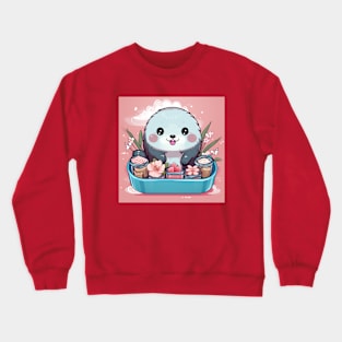 Kawaii Otter in sushi bento Japanese style Crewneck Sweatshirt